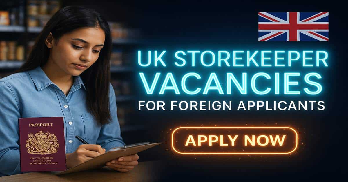 UK Storekeeper Vacancies for Foreign Applicants